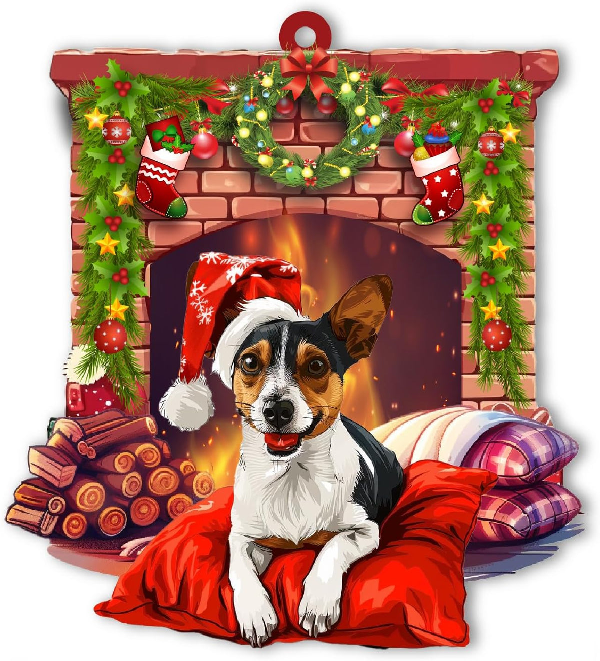 Rat Terrier Christmas Ornament, Dog Lover Keepsake Tree Decor, Holiday Gift for Rat Terrier Owners and Families