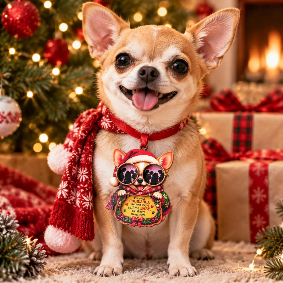 Chihuahua Christmas Ornament 2026, Chihuahua Christmas Ornament 2026, Wood & Acrylic Gift, Holiday Tree Decor