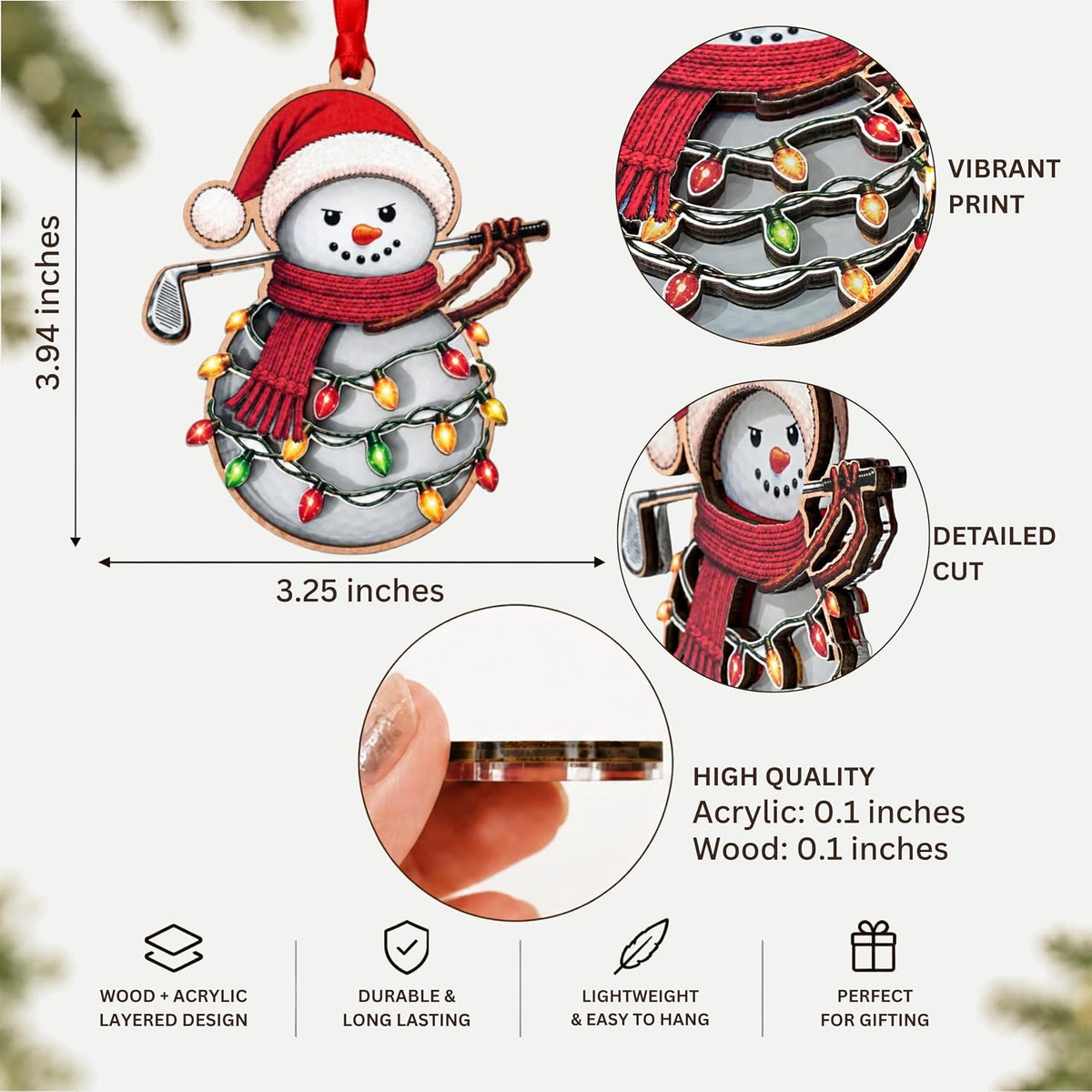 Golf Christmas Ornament 2026, Golf Ornaments for Christmas Tree 2026, Funny Golfer Christmas Ornament Gifts
