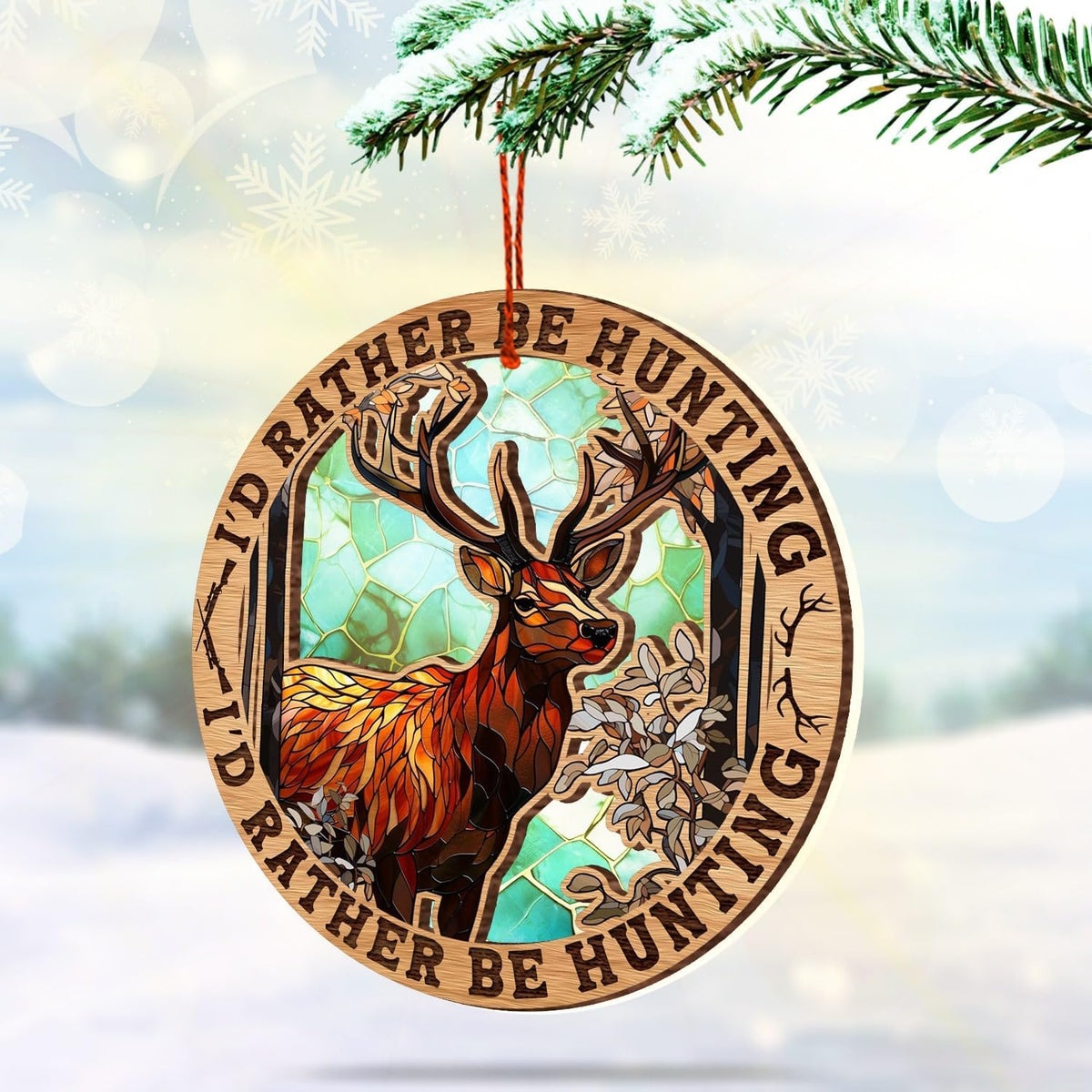 Deer Christmas Ornament, Hunting Theme Holiday Decor, Rustic Wildlife Keepsake Gift for Hunters and Outdoor Lovers