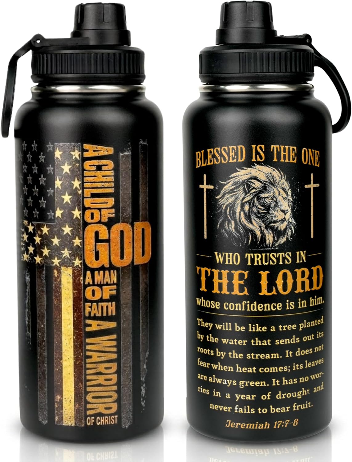 Christian Lion Faith Water Bottle 32oz