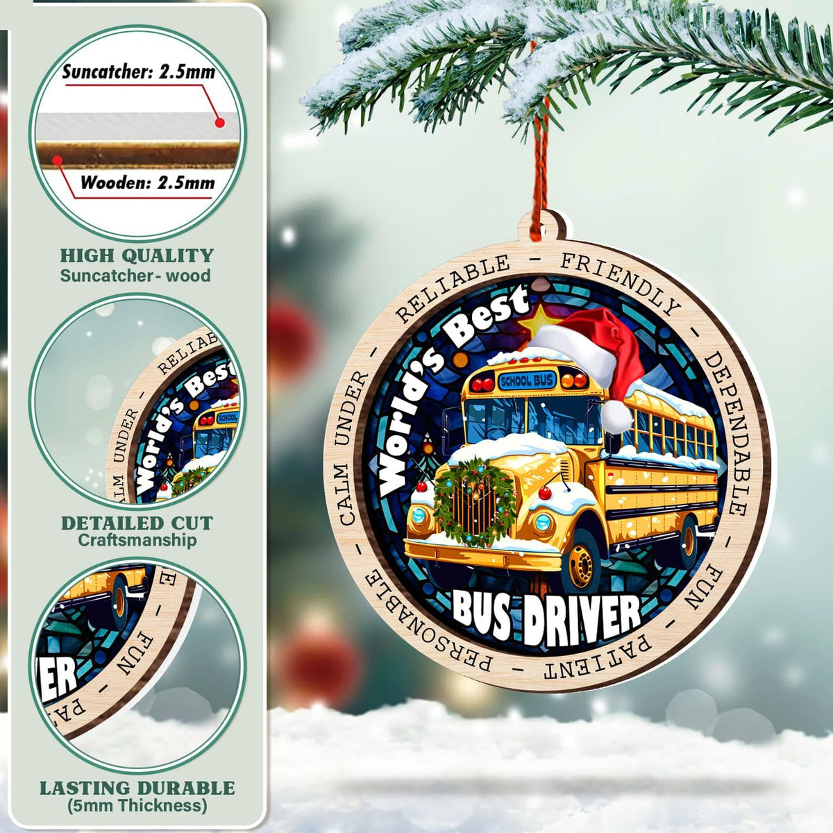 Bus Driver Appreciation Gifts - School Bus Ornaments for Christmas Tree - School Bus Driver Ornament Christmas 2025 - School Bus Driver Gifts for Women, Men, Coworker, Friends