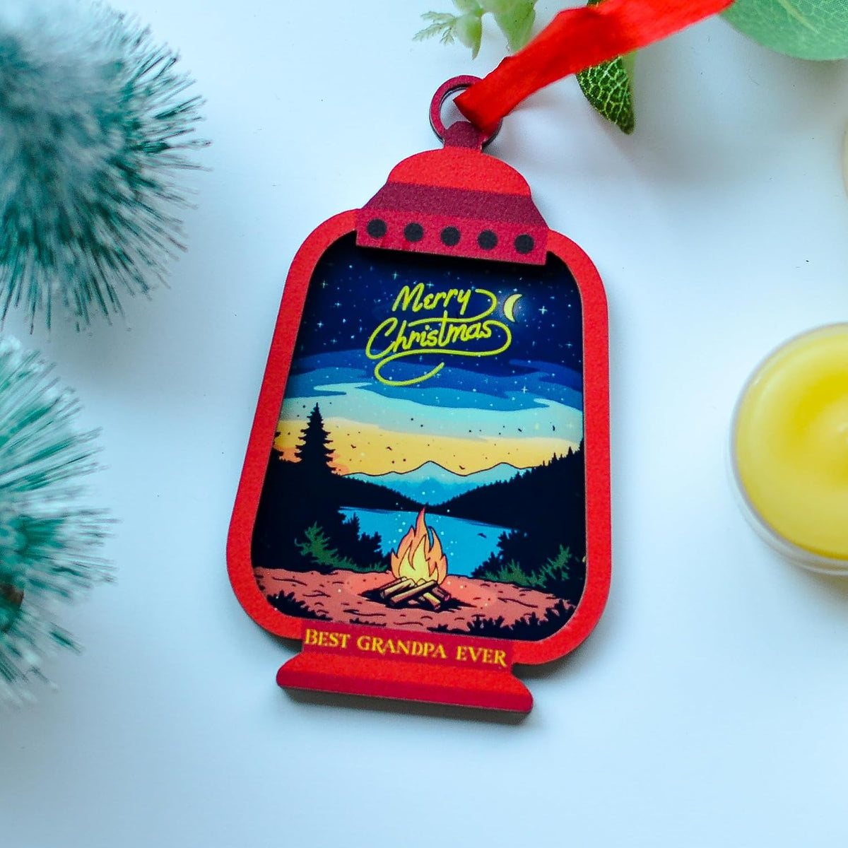 Christmas Ornament for Grandpa, Grandfather Keepsake, Merry for Grandpa, Grandfather, Papa from Granddaughter, Grandson, Children, Kids