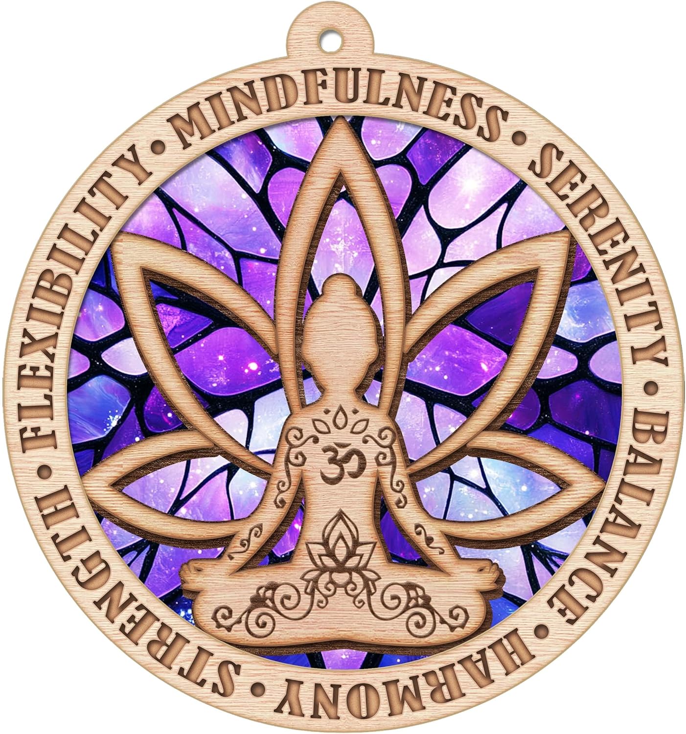 Yoga Christmas Ornament, Namaste Design Tree Decor, Mindfulness Keepsake Gift for Yoga Lovers and Practitioners