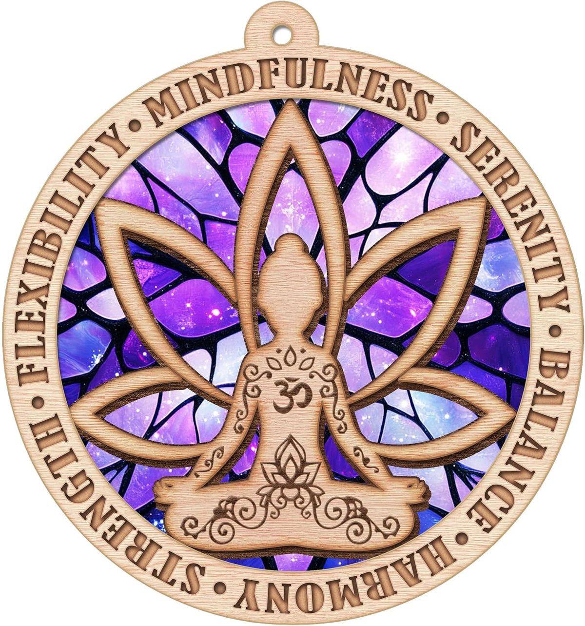 Yoga Christmas Ornament, Namaste Design Tree Decor, Mindfulness Keepsake Gift for Yoga Lovers and Practitioners