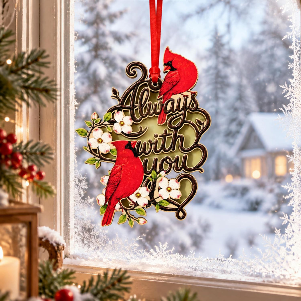 Red Cardinal Christmas Ornaments 2026, Red Cardinal Ornament for Christmas, Red Bird Holiday Decor, Wood & Acrylic Gift