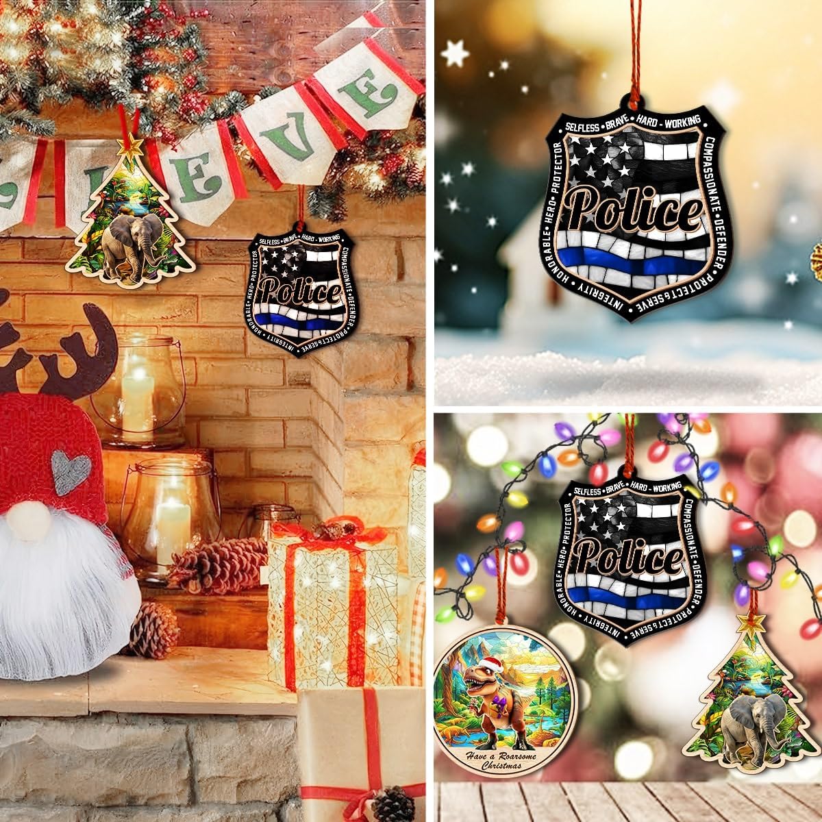 Police Ornaments - Christmas Officer Decor - 2024 Gifts for Men