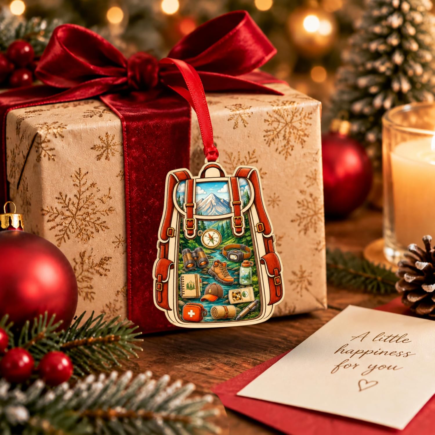 Hiking Shaker Christmas Ornament 2026, Hiking Ornaments for Christmas Tree 2026, Outdoor Adventure, Hiker Gifts