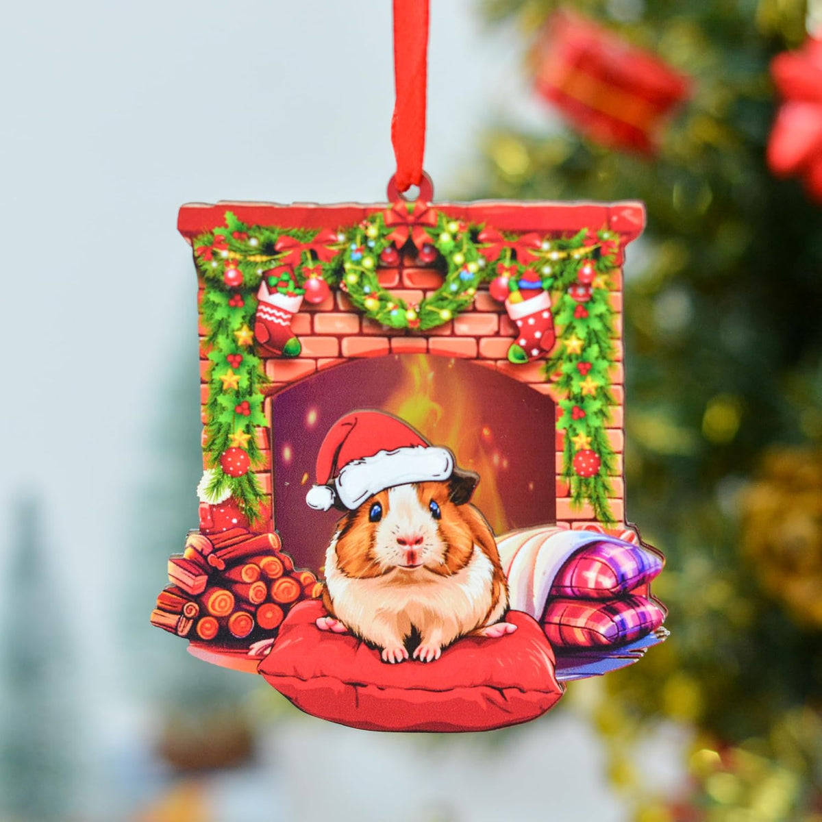 Guinea Pig Christmas Ornament, for Guinea Pig Lovers, Daughter, Son, Kids, Guinea Pig Ornament for Christmas Tree, Guinea Pig Holiday Xmas Gift