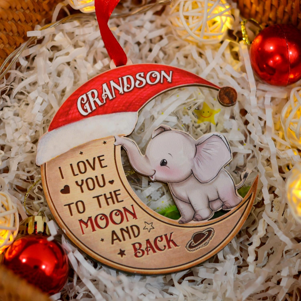 Christmas Ornament for Grandson, Grandson Ornament for Christmas Tree, for Grandson from Grandma, Grandpa, Grandparents