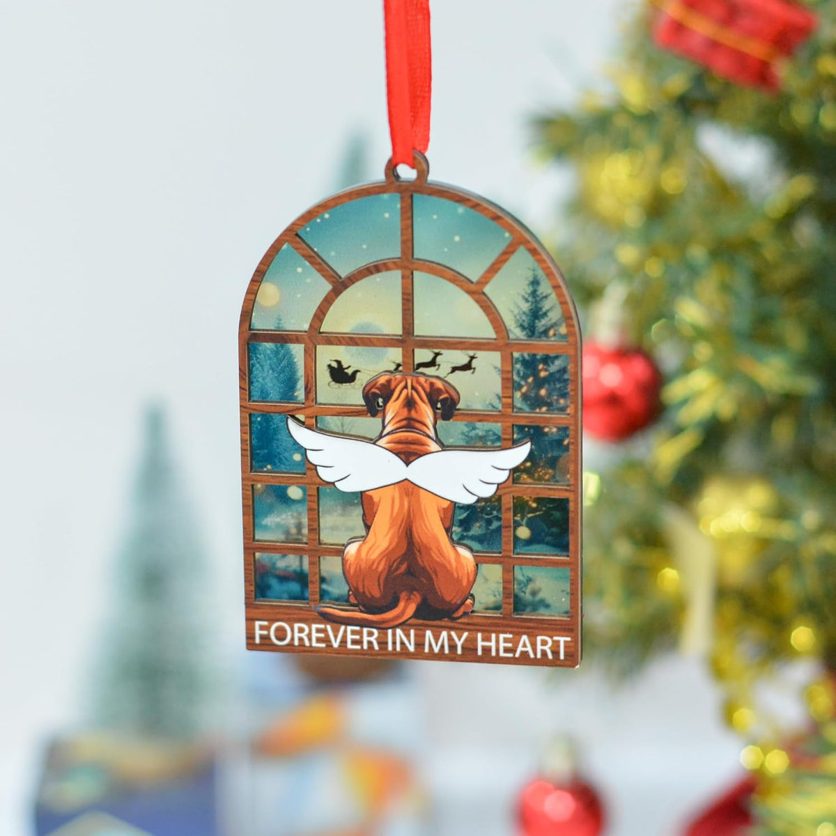 Boxer Dog Christmas Ornament, Angel Memorial Keepsake for Boxer Owners, Pet Lover Holiday Tree Decor Gift