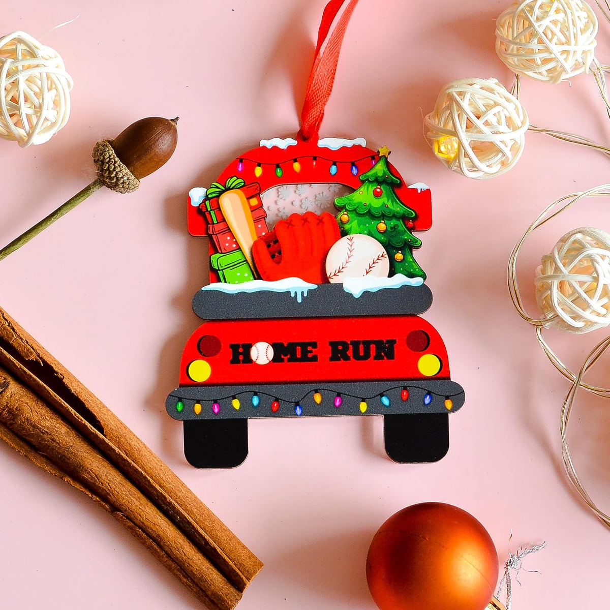 Baseball Christmas Ornament Gift for Baseball Lovers, Xmas Gifts for Coach and Baseball Players Fans, Baseball Lover Keepsake, Baseball Glove Bat and Ball