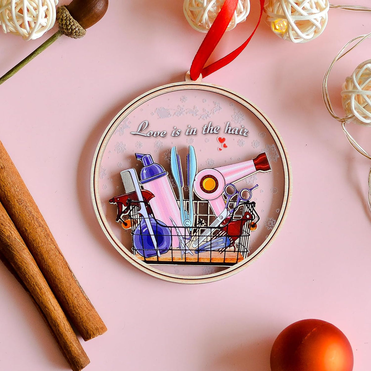 Hairstylist Christmas Ornament, Barber Christmas Ornaments for Hairstylist Hairdresser, Salon Hairdressing Keepsake, for Hair Stylists, Men, Women