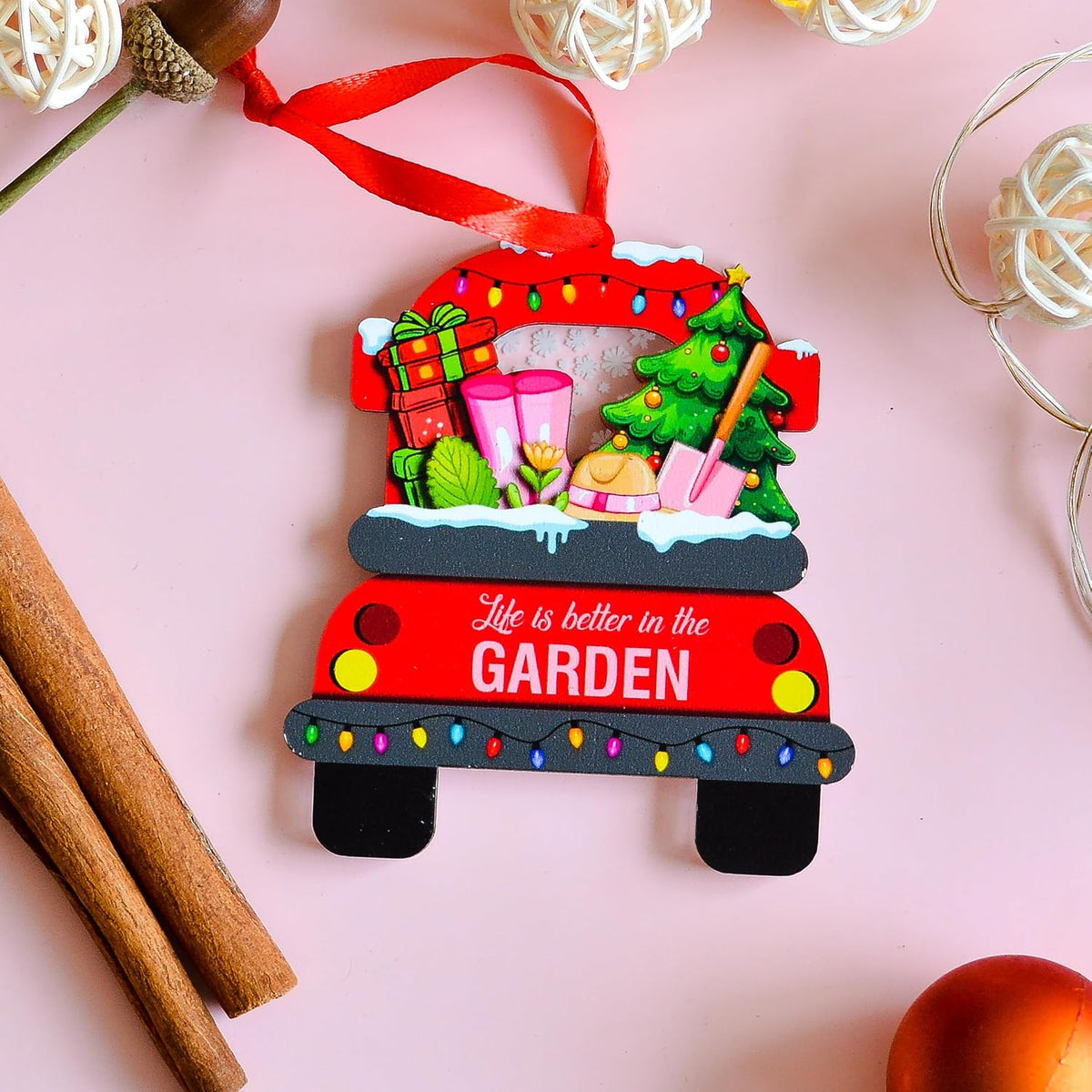 Gardening Christmas Ornament, Plant Lover Tree Decor with Garden Tools Design, Holiday Gift for Gardeners