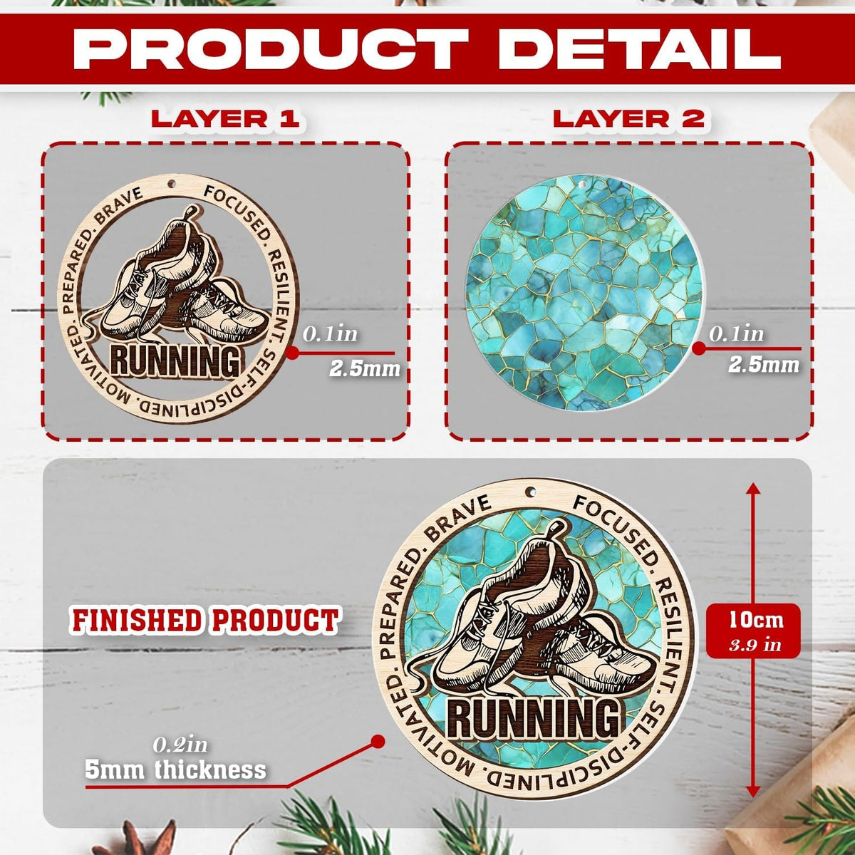 Running Ornaments - Runner Ornaments for Christmas Tree - Suncatcher Ornaments for Half Marathon Runner for Runing Lovers, Runner Women, Men - Best Gifts for Runners