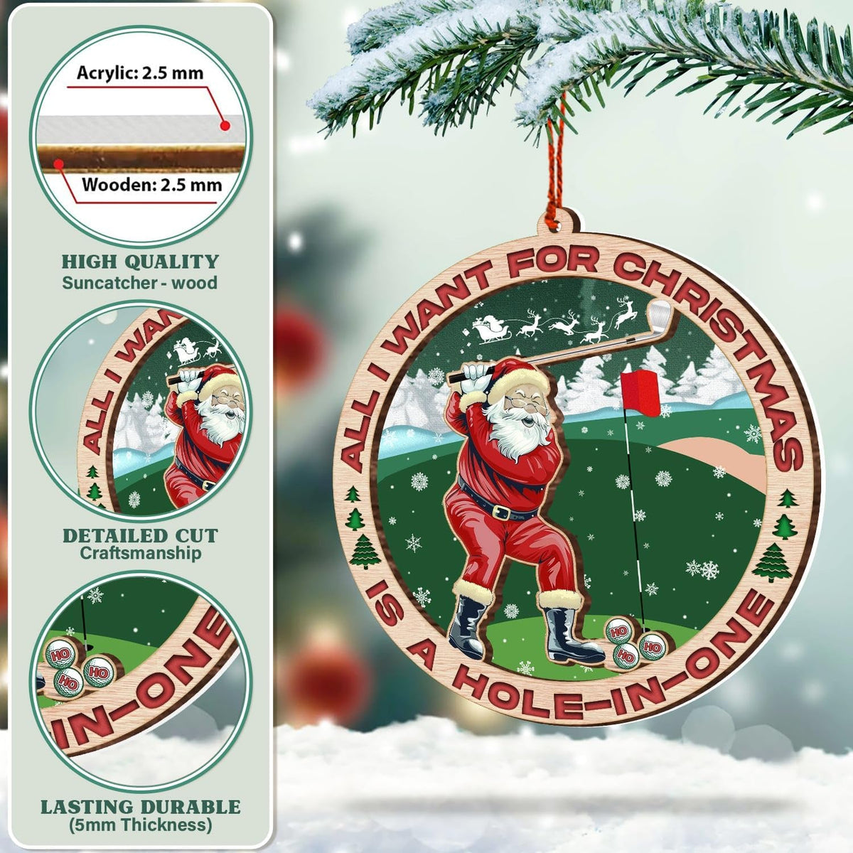 Golf Ornaments for Christmas Tree - Golfer Ornament - 2024 Golf Gifts for Women, Men & Golfers - Christmas Decorations