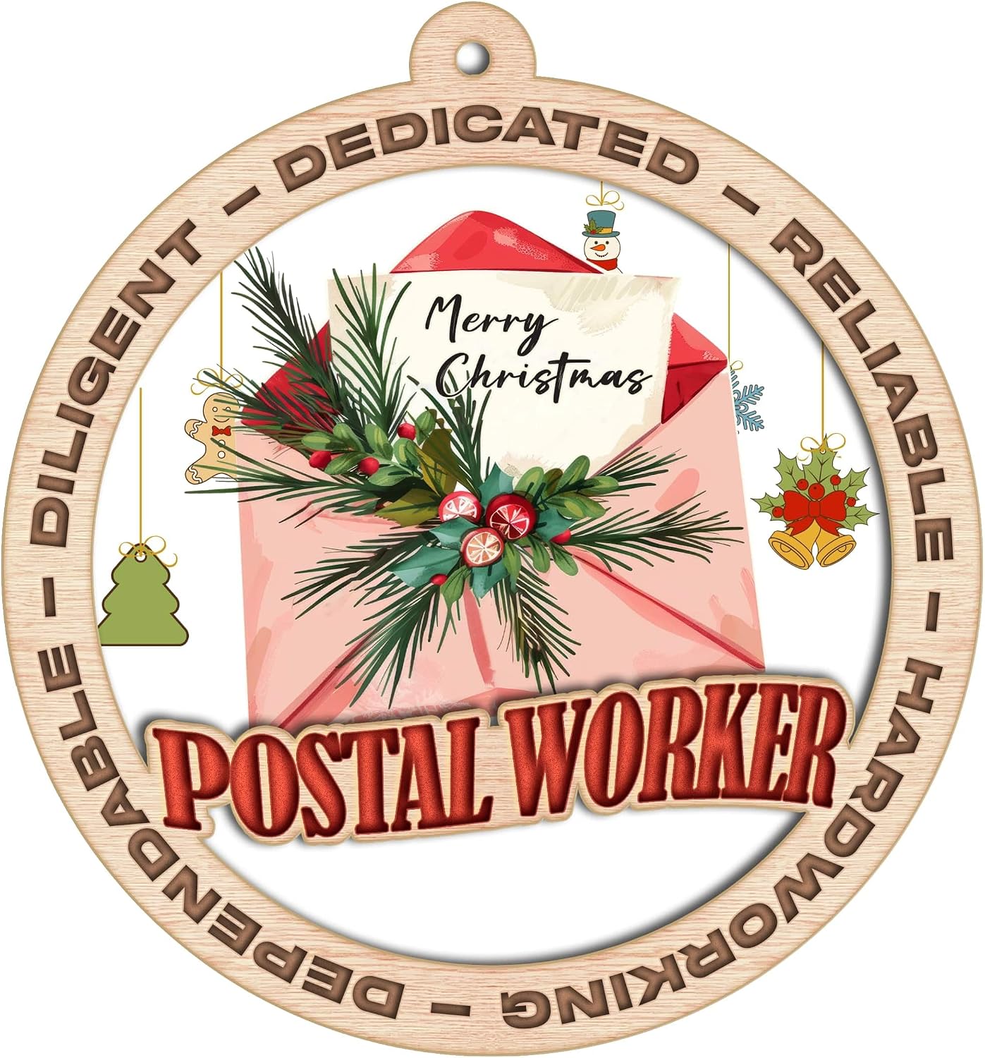 Postal Worker Christmas Ornament – Mail Carrier Gift, Postal Employee Keepsake, Xmas Tree Decor for Mail Workers