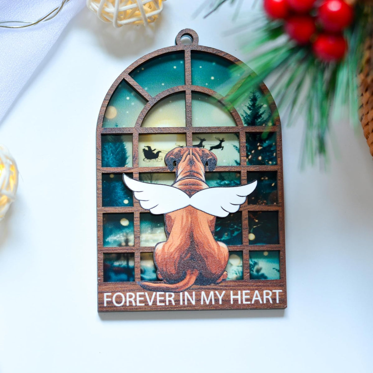 Boxer Dog Christmas Ornament, Angel Memorial Keepsake for Boxer Owners, Pet Lover Holiday Tree Decor Gift