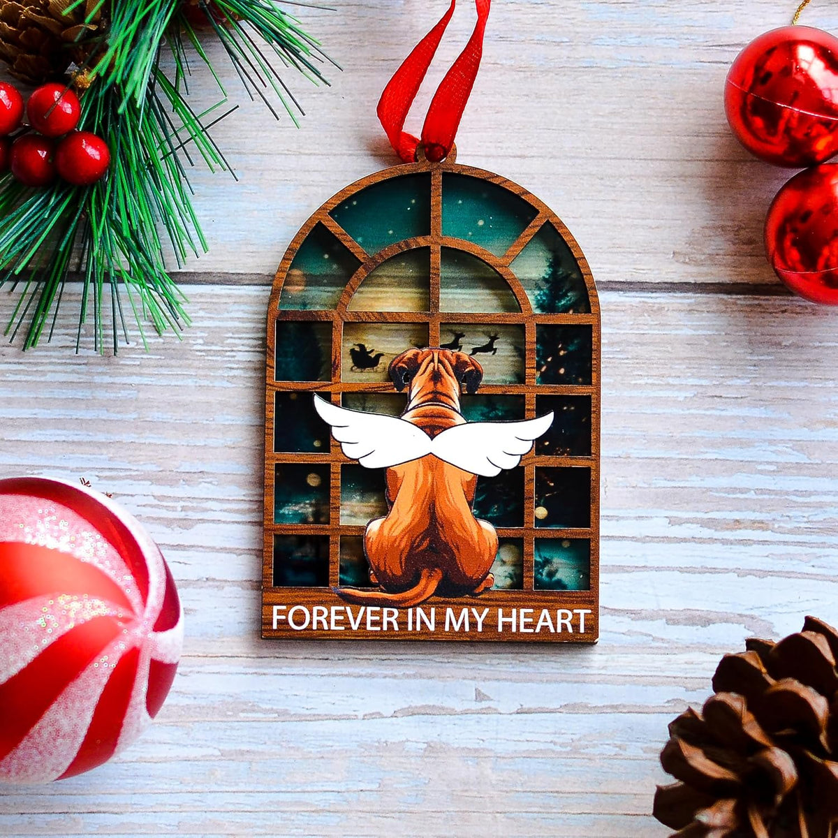 Boxer Dog Christmas Ornament, Angel Memorial Keepsake for Boxer Owners, Pet Lover Holiday Tree Decor Gift