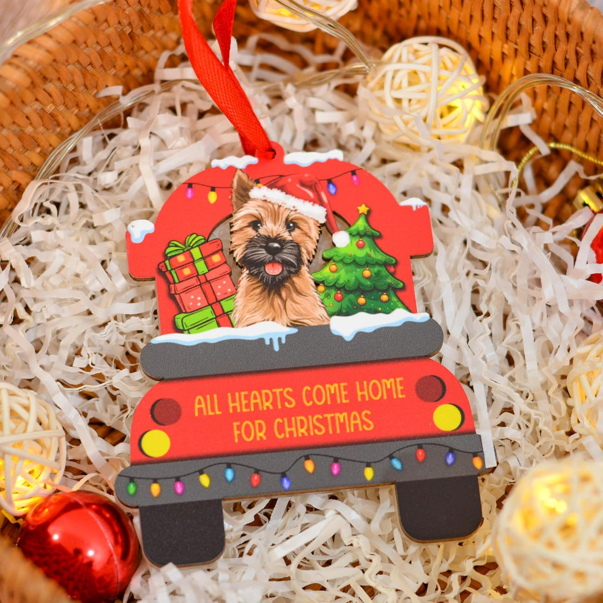 Cairn Terrier Christmas Ornament, Dog Lover Tree Decor Keepsake, Holiday Gift for Cairn Terrier Owners