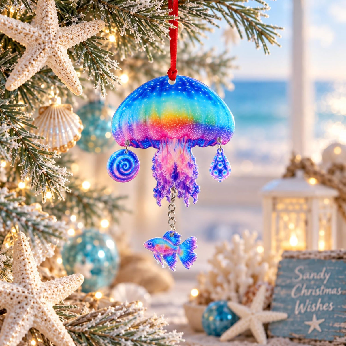 Jellyfish Christmas Ornament 2026, Jellyfish Ornaments for Christmas Tree, 1 Set 4pcs Jelly Fish Ornaments
