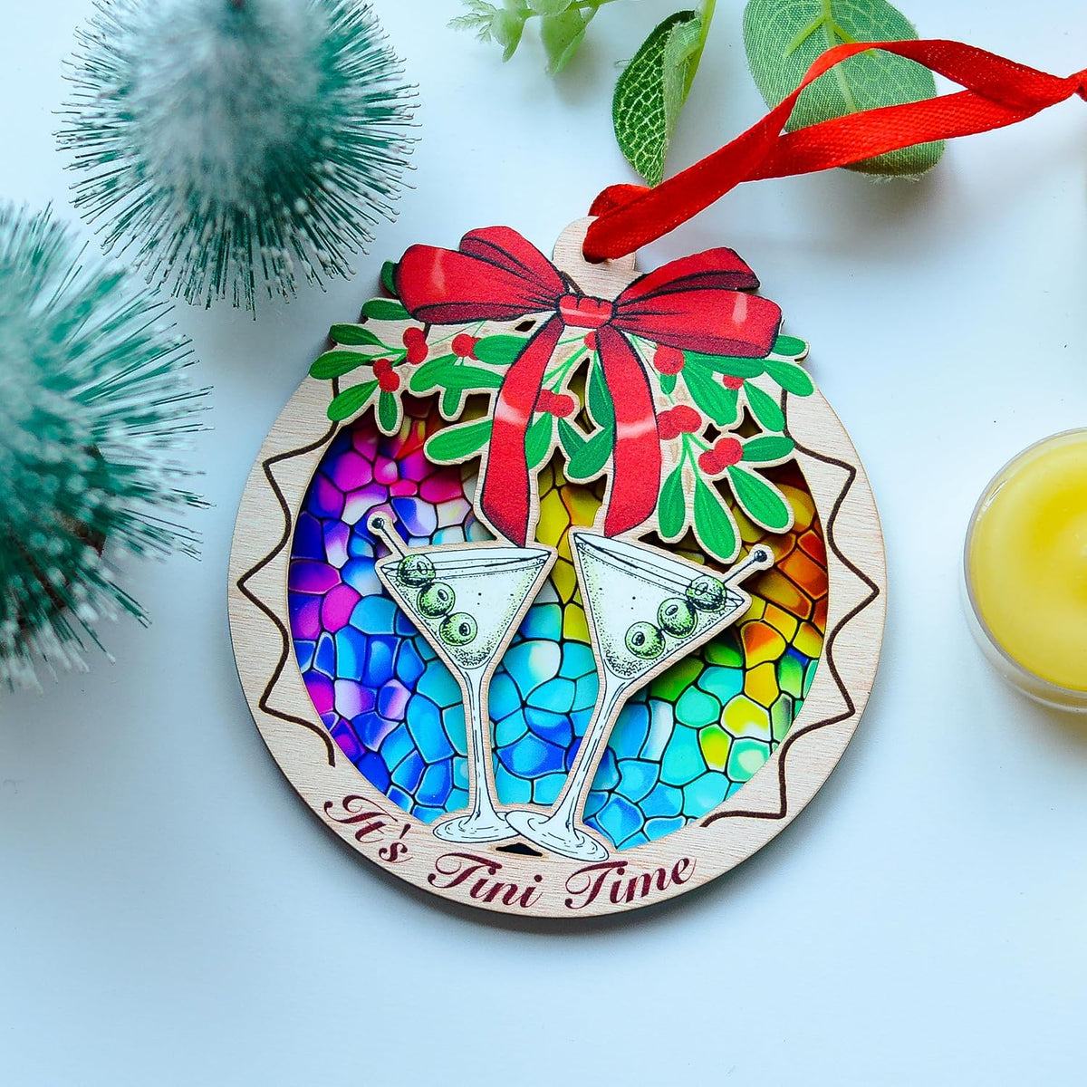 Martini Christmas Ornament, Martini Wine Cocktail Glass Christmas Ornament, Xmas Gift for Drink Connoisseurs, Ornaments for Christmas Tree Martini