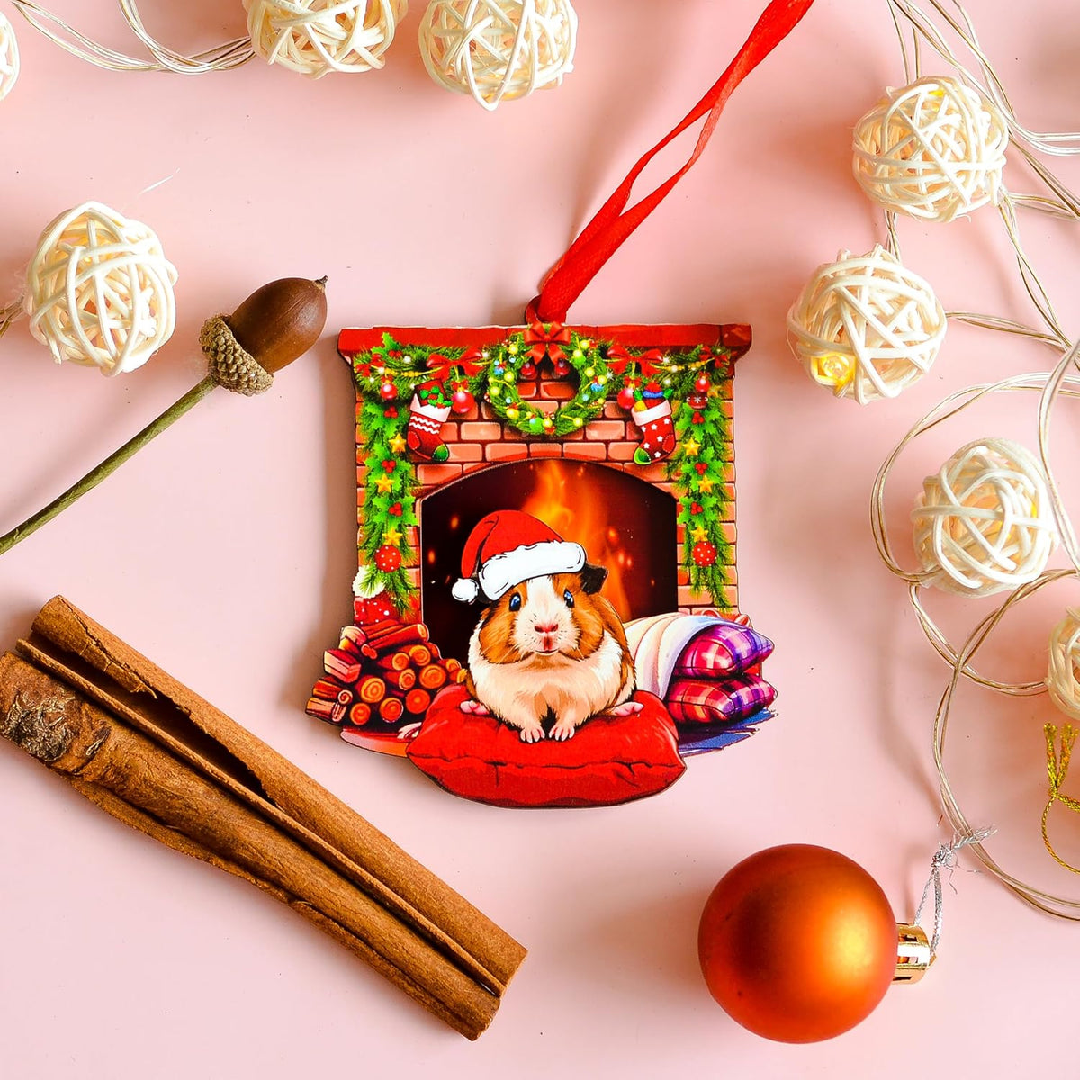 Guinea Pig Christmas Ornament, for Guinea Pig Lovers, Daughter, Son, Kids, Guinea Pig Ornament for Christmas Tree, Guinea Pig Holiday Xmas Gift