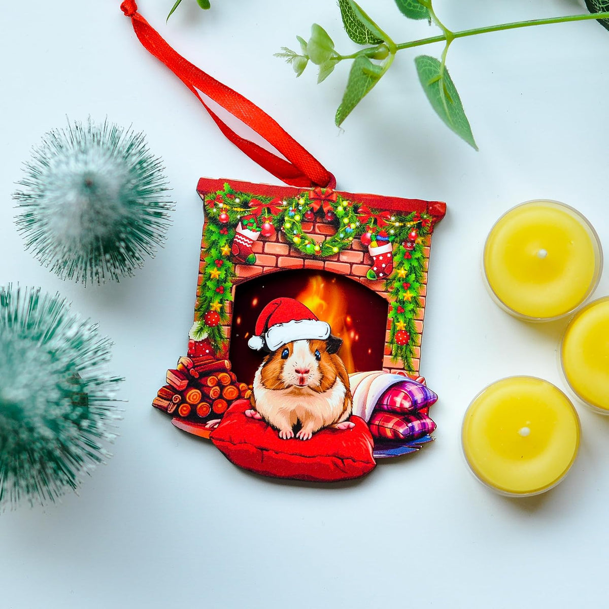 Guinea Pig Christmas Ornament, for Guinea Pig Lovers, Daughter, Son, Kids, Guinea Pig Ornament for Christmas Tree, Guinea Pig Holiday Xmas Gift