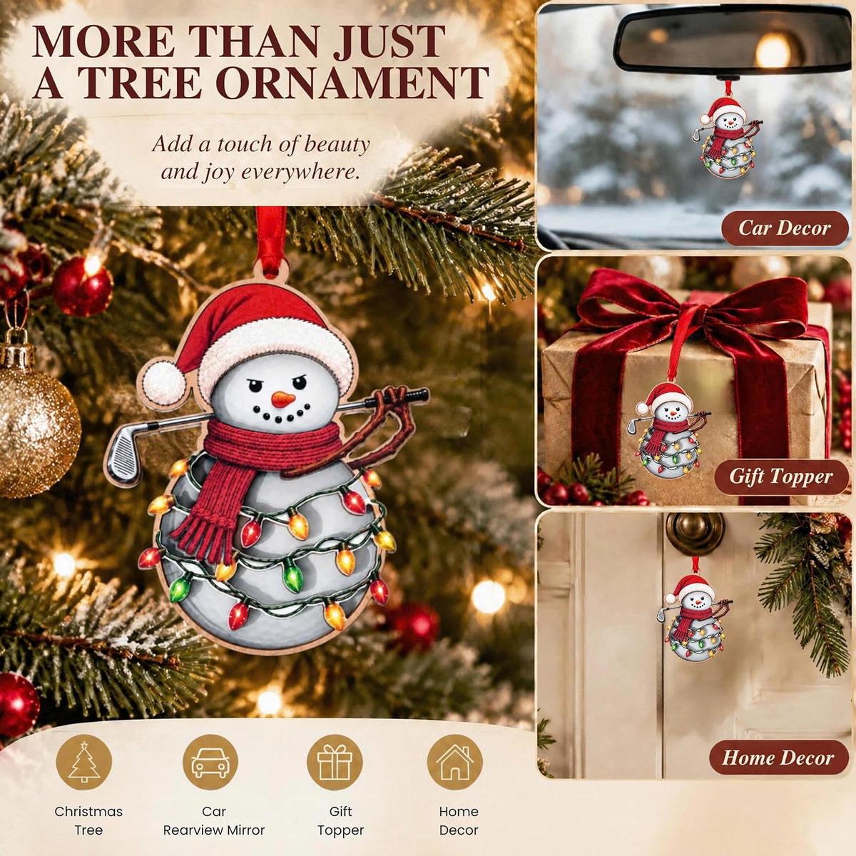 Golf Christmas Ornament 2026, Golf Ornaments for Christmas Tree 2026, Funny Golfer Christmas Ornament Gifts
