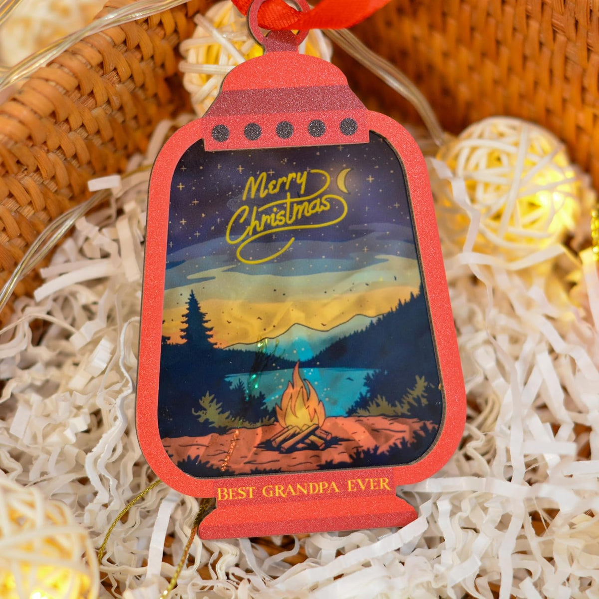 Christmas Ornament for Grandpa, Grandfather Keepsake, Merry for Grandpa, Grandfather, Papa from Granddaughter, Grandson, Children, Kids