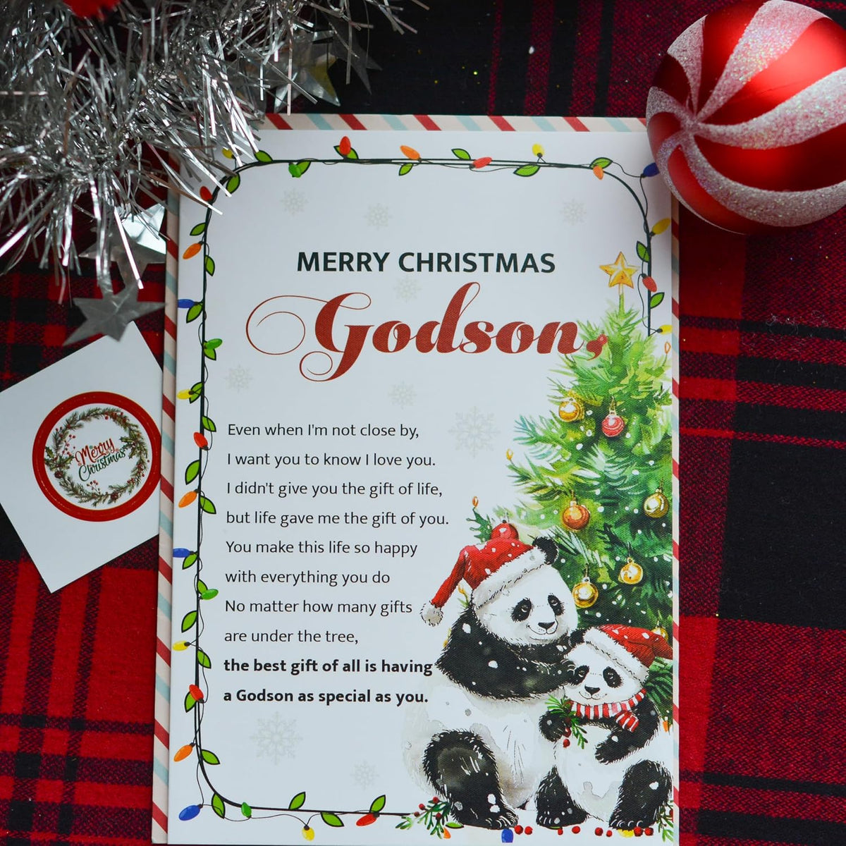 Christmas Card for Godson with Envelope and Seal – Loving Holiday Greeting to Celebrate Your Special Bond