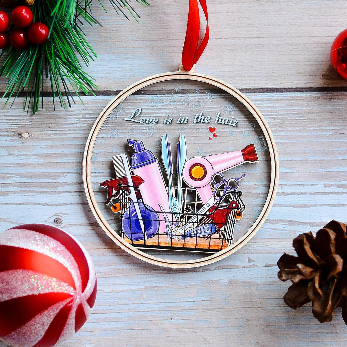 Hairstylist Christmas Ornament, Barber Christmas Ornaments for Hairstylist Hairdresser, Salon Hairdressing Keepsake, for Hair Stylists, Men, Women