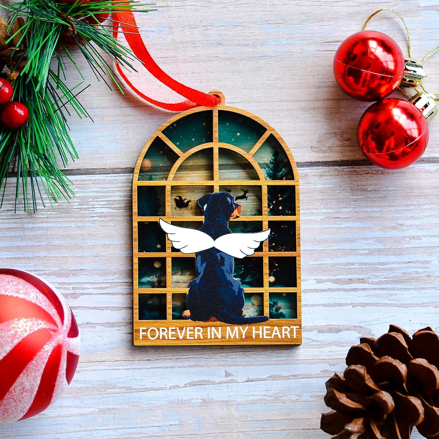 Rottweiler Christmas Ornament, for Rottweiler Owner, Rottweiler Lover, Dog Mom, Dad, Rottweiler Memorial Ornament Gift for Loss of Dog Tree Decor