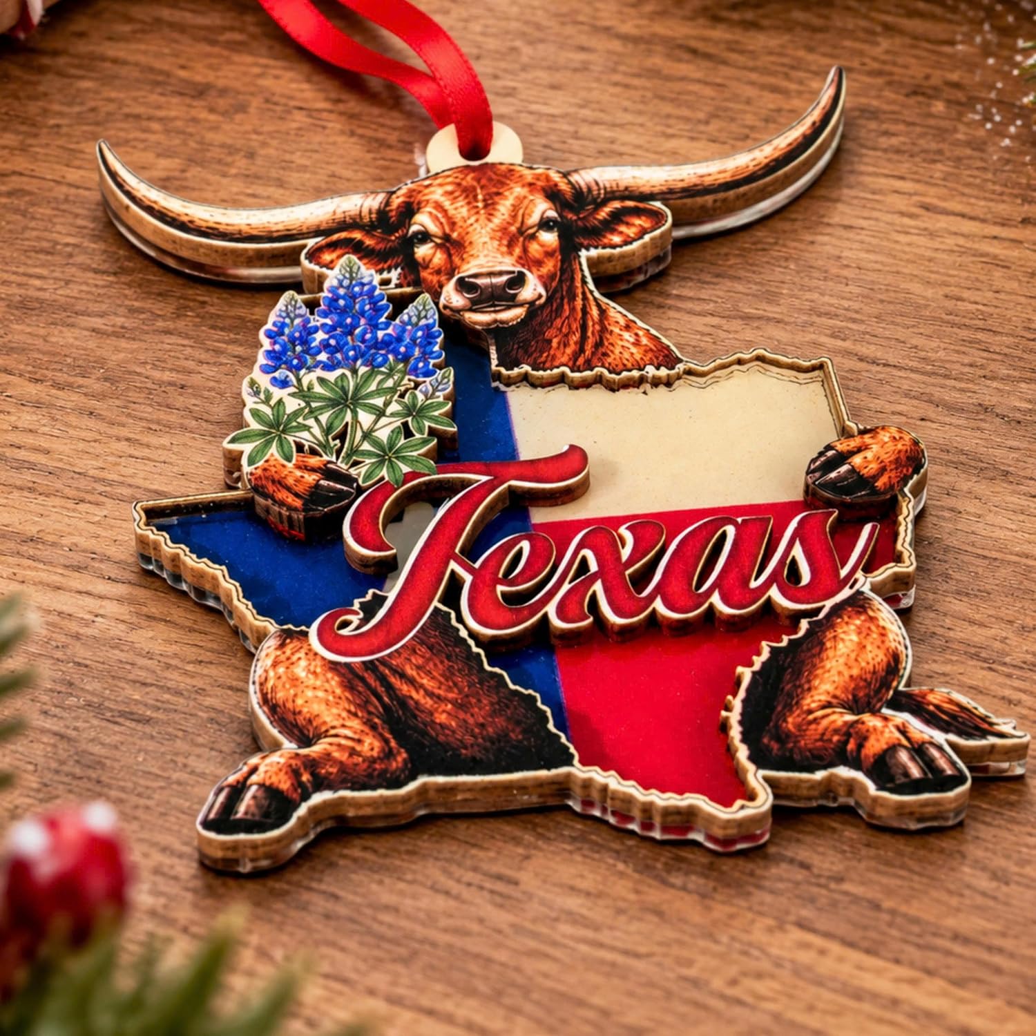 Texas Christmas Ornament 2026, Texas Christmas Ornament for Christmas Tree 2026, Longhorn State Flag Ornaments