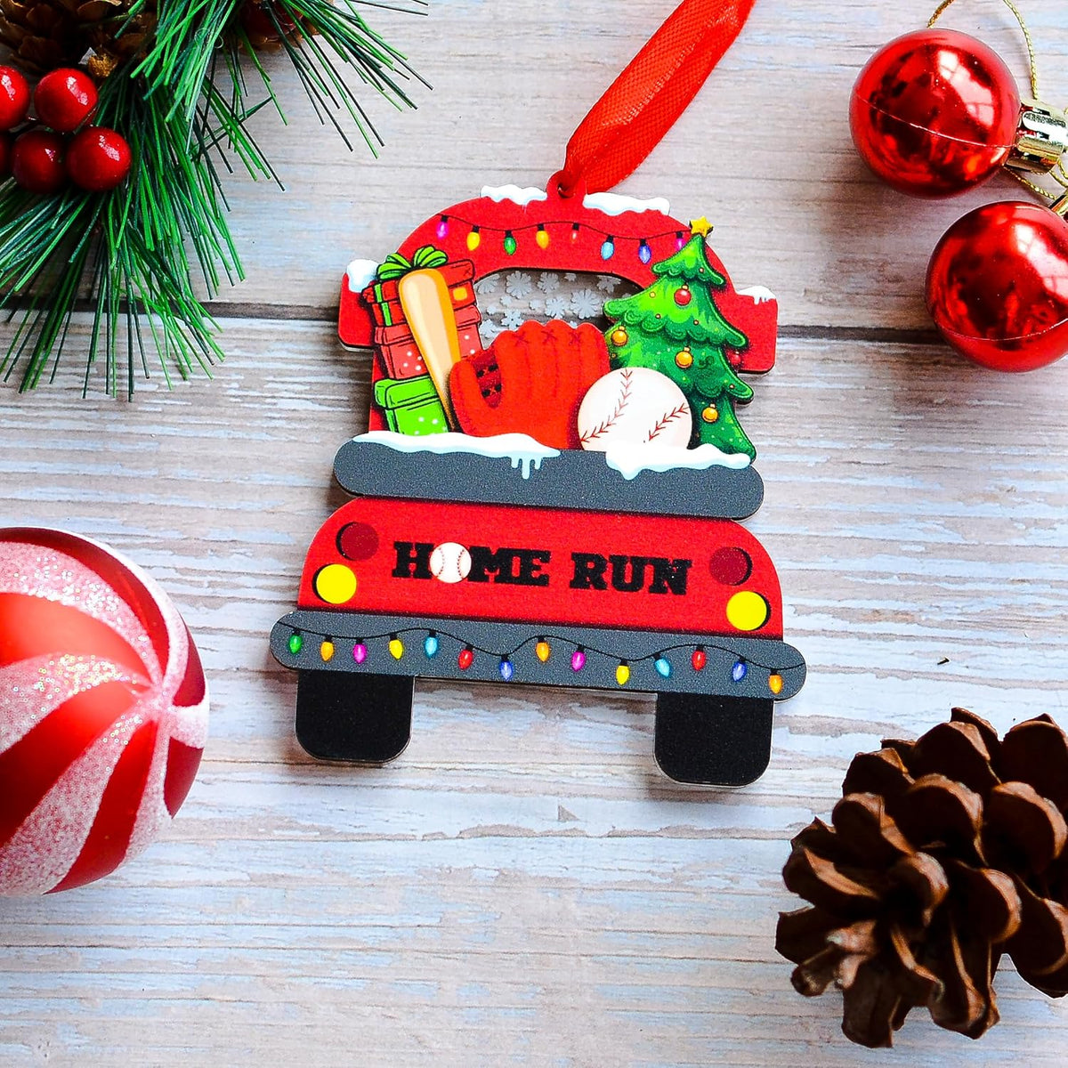 Baseball Christmas Ornament Gift for Baseball Lovers, Xmas Gifts for Coach and Baseball Players Fans, Baseball Lover Keepsake, Baseball Glove Bat and Ball