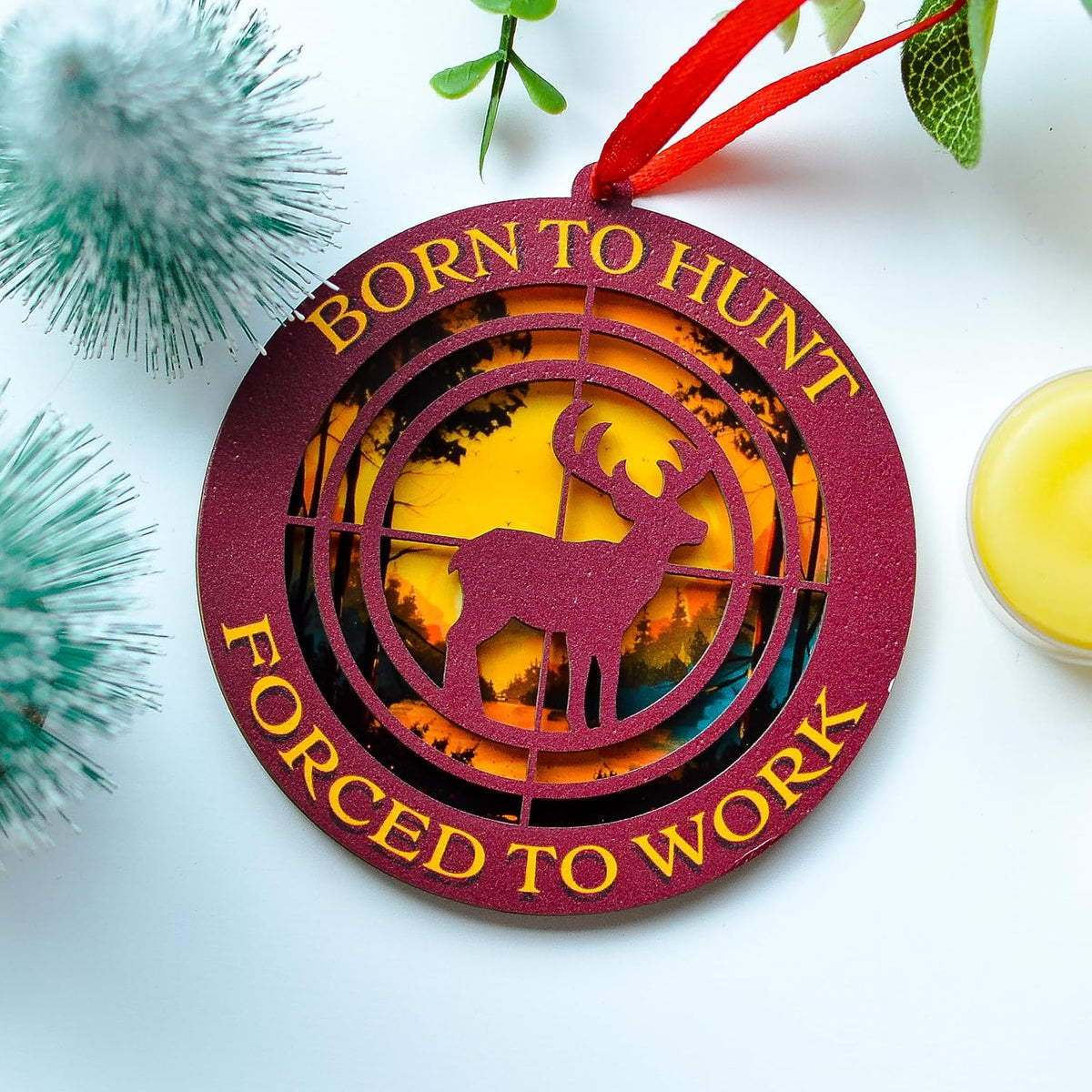 Hunting Christmas Ornament, Deer Hunting Xmas Tree Decor, for Hunters, Hunting Enthusiasts, Hunting Lovers, Him Men Her Women, Hunter Keepsake