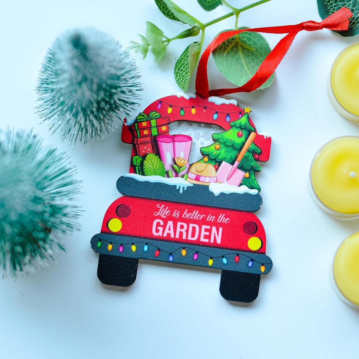 Gardening Christmas Ornament, Plant Lover Tree Decor with Garden Tools Design, Holiday Gift for Gardeners