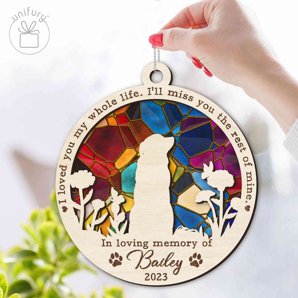 Personalized Pet Memorial Dog Sun Catcher for Dog Lovers