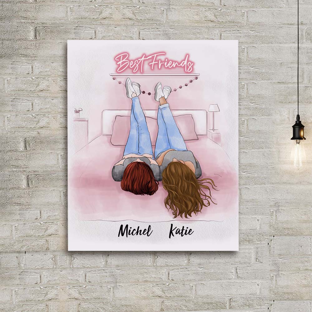 Personalized canvas print wall art birthday gifts for best friends - BFF