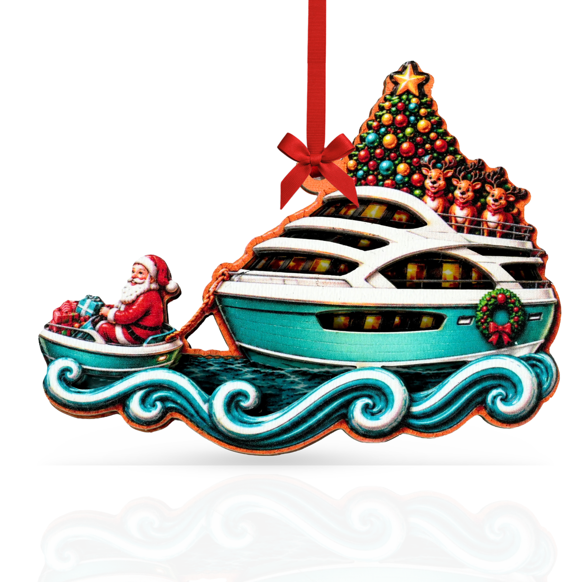 Boat Christmas Ornament 2026, Boat Ornaments for Christmas Tree, Boating Ornaments Gift Wood Acrylic Decor