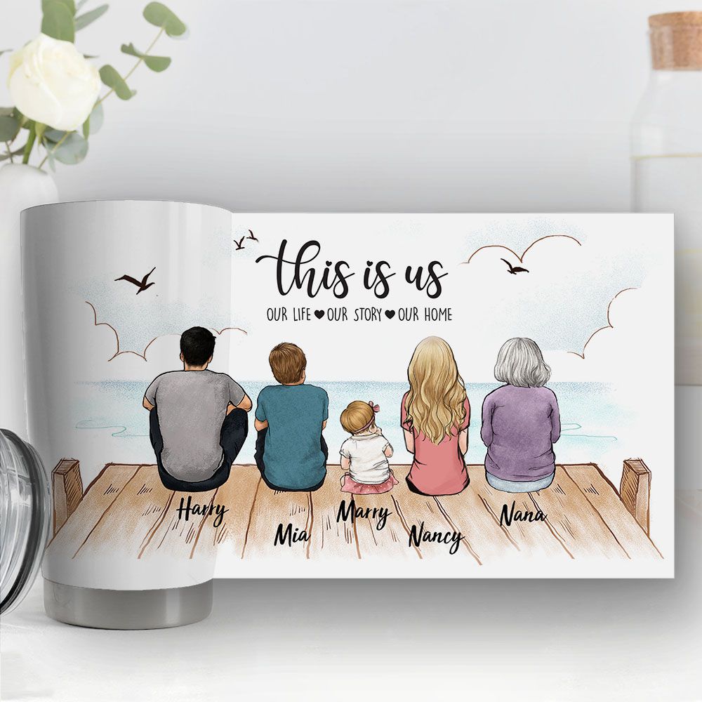 Personalized gifts for the whole family fat tumbler - CUSTOM MESSAGE - UP TO 5 PEOPLE