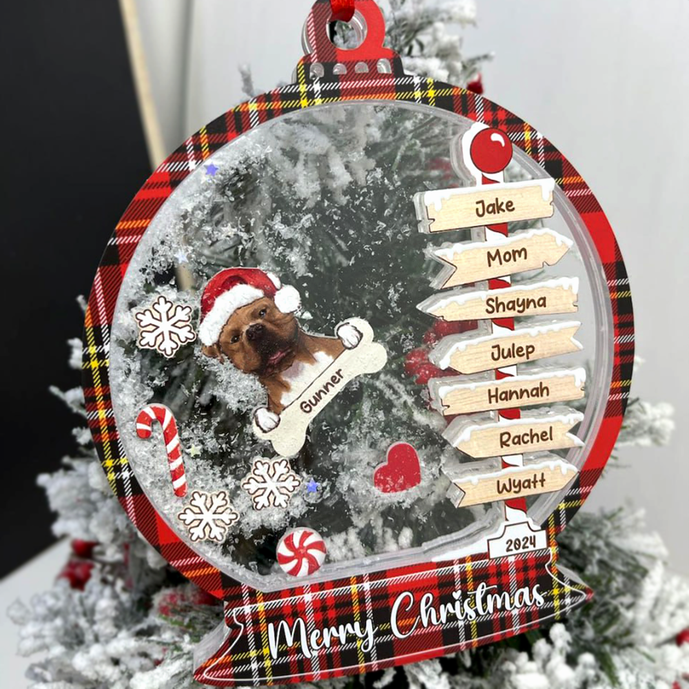 Personalized Family North Pole 4D Shaker Ornament