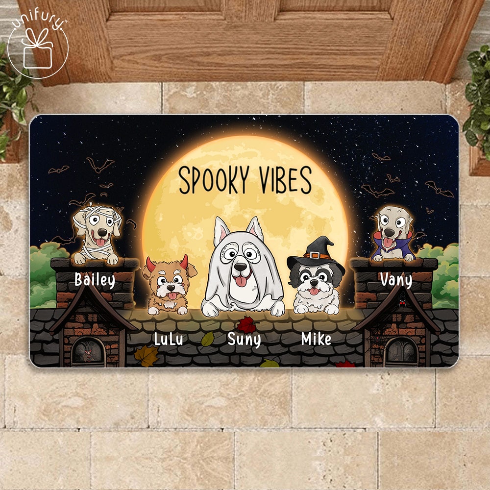 Personalized Halloween Costumes Doormat - Gifts For Dog Lovers