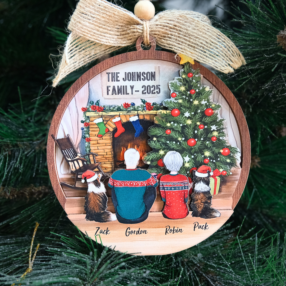 Personalized 3D Wooden Ornament - Christmas Gifts For Family, Dog Cat Lovers