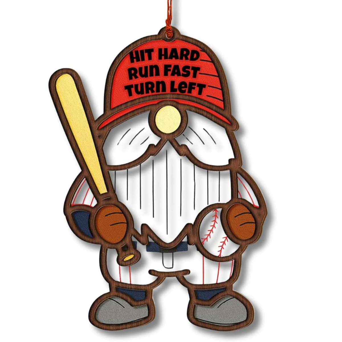 Baseball Ornaments for Christmas Tree, Sport Ornament, 2 Layer Wood and Acrylic for Boy, Girl, Gifts for Baseballs Lovers, Fans, Holiday Party Tree Decoration