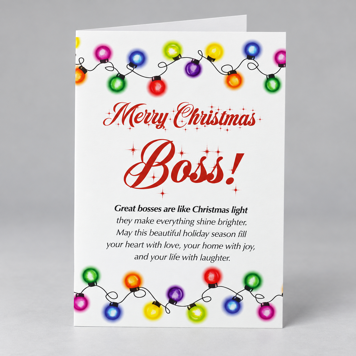 Christmas Card for Boss or Mentor with Envelope and Seal – Merry Holiday Greeting