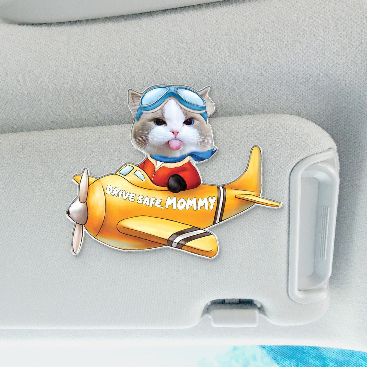 Custom Photo Dog Baby Pilot Car Visor Clip - Plane Car Visor Clip