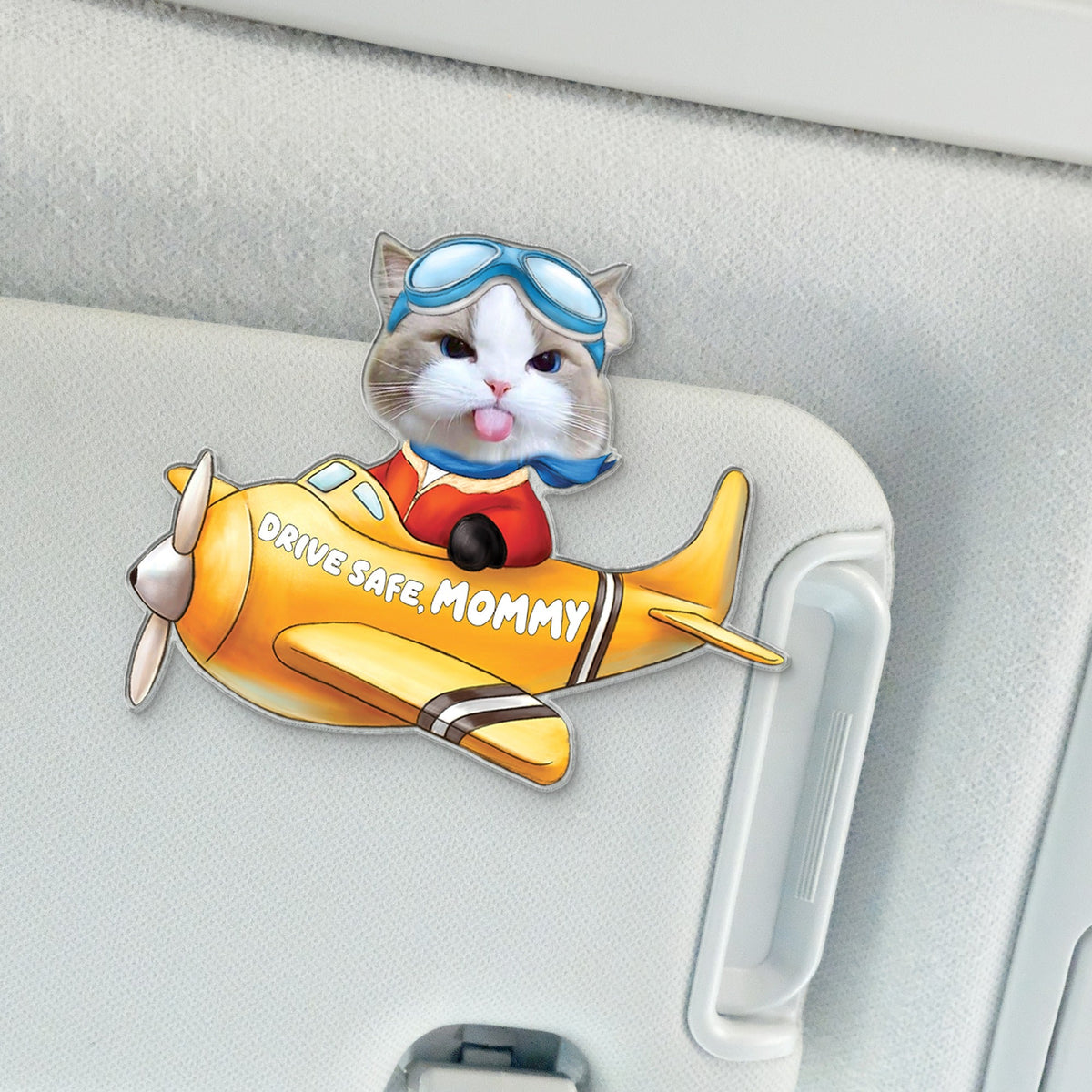 Custom Photo Dog Baby Pilot Car Visor Clip - Plane Car Visor Clip