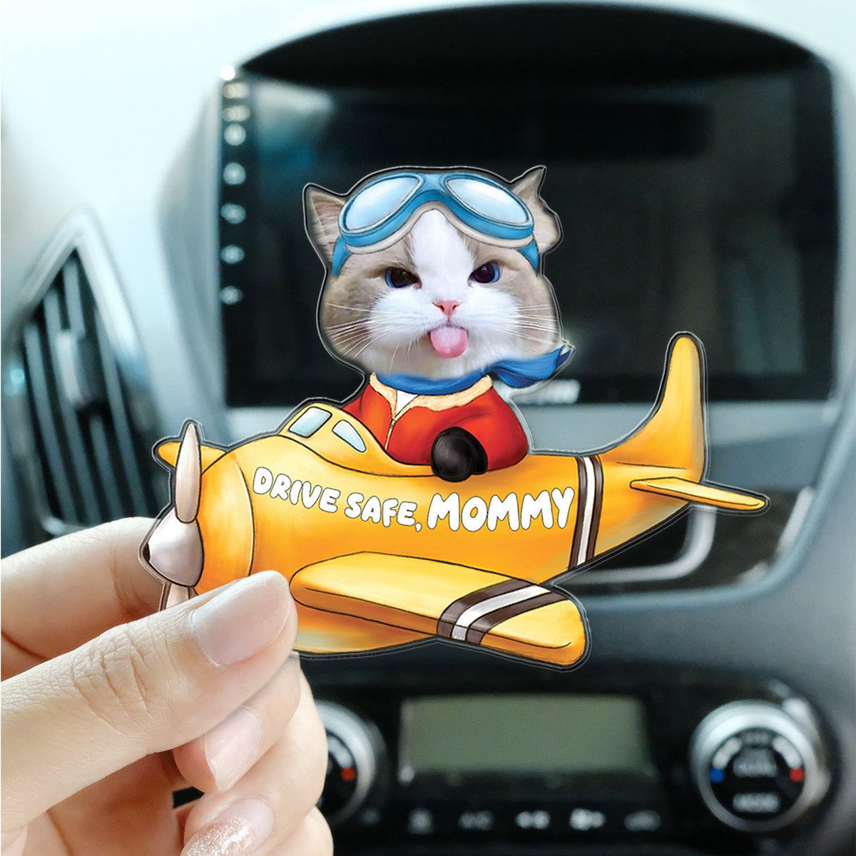 Custom Photo Dog Baby Pilot Car Visor Clip - Plane Car Visor Clip