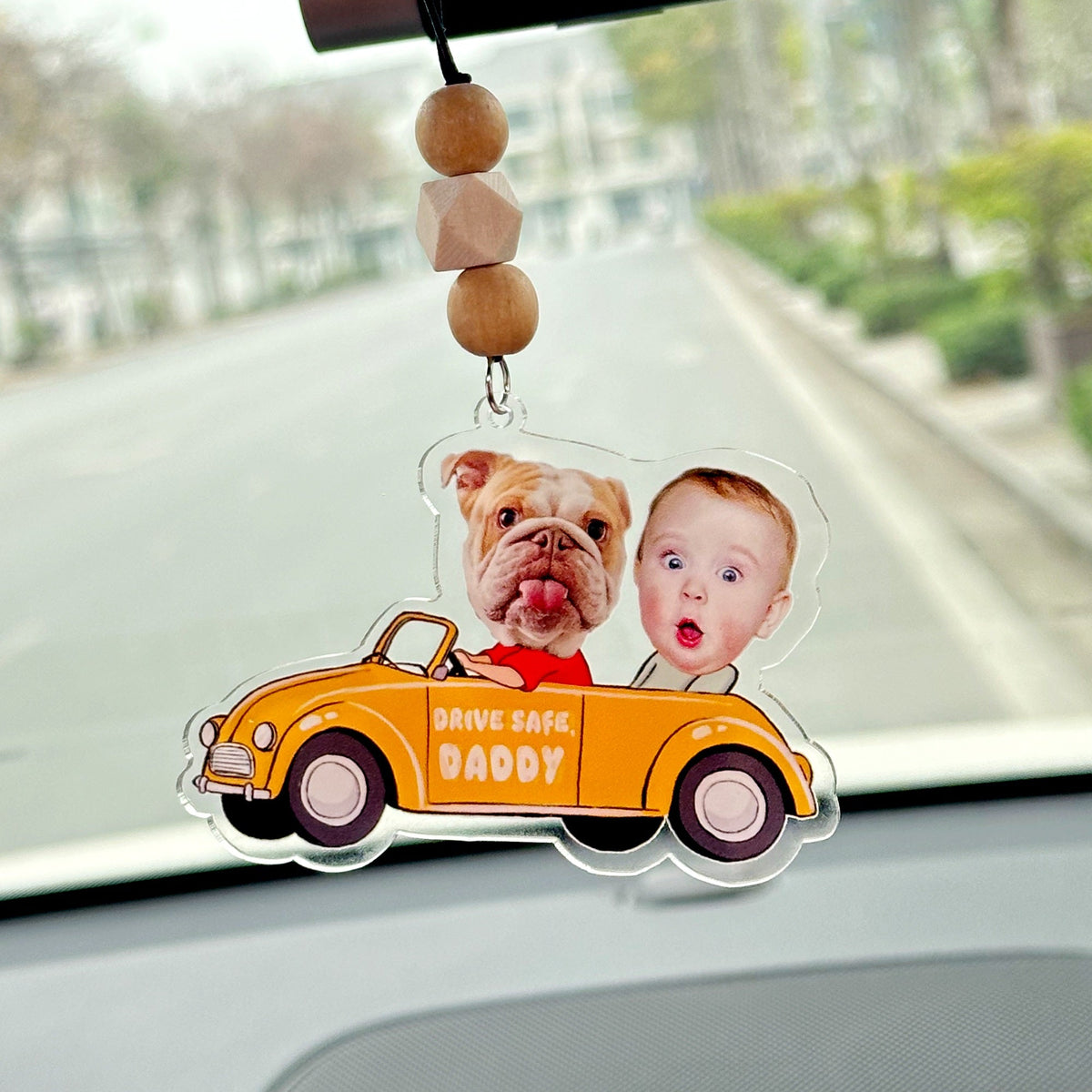 Custom Photo Funny Pet Kid Car Ornament, Car Hanger, Car Charm